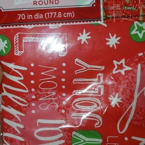 Holiday Round Tablecloth - Red and Green